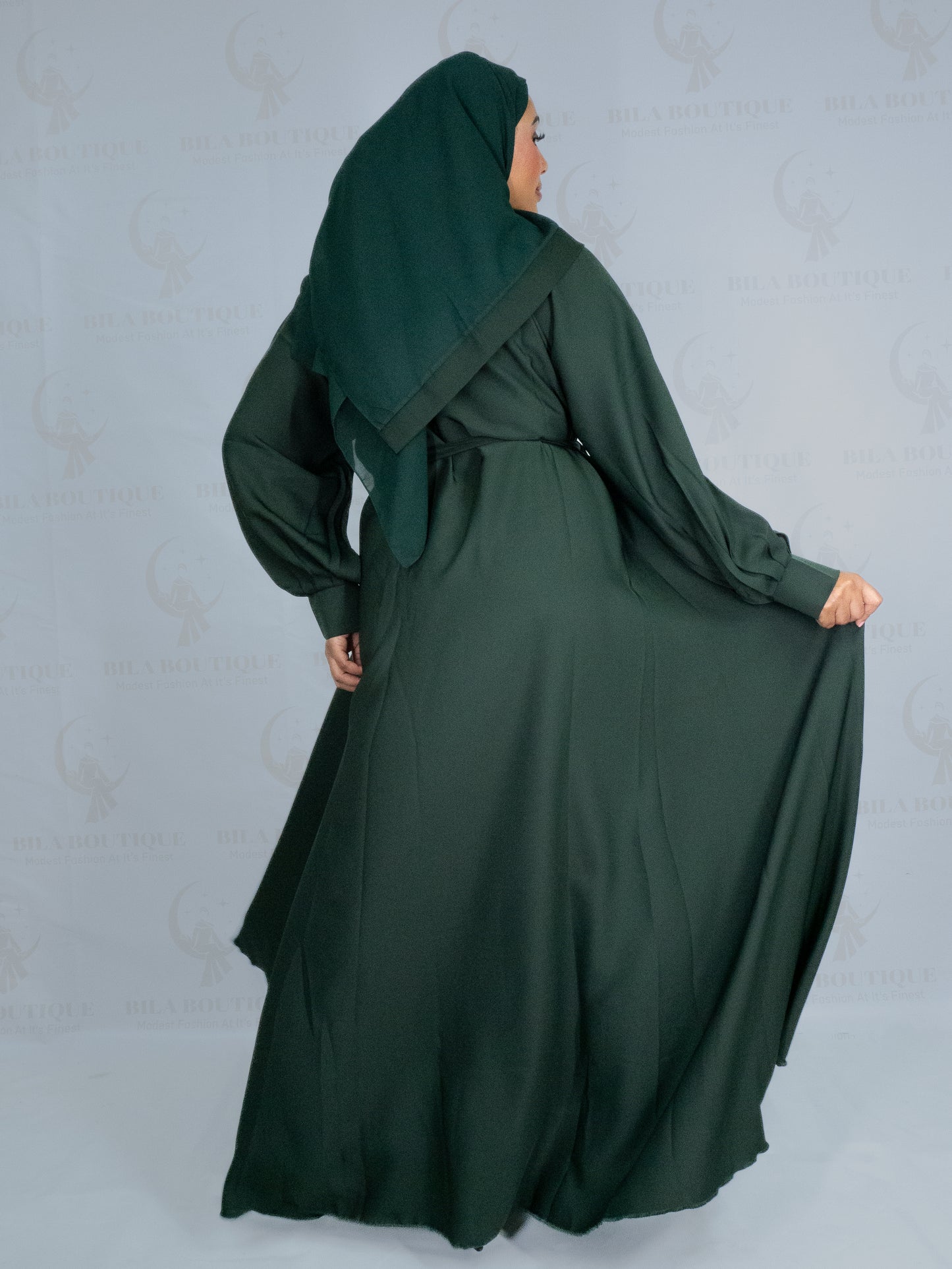 Green Button Abaya