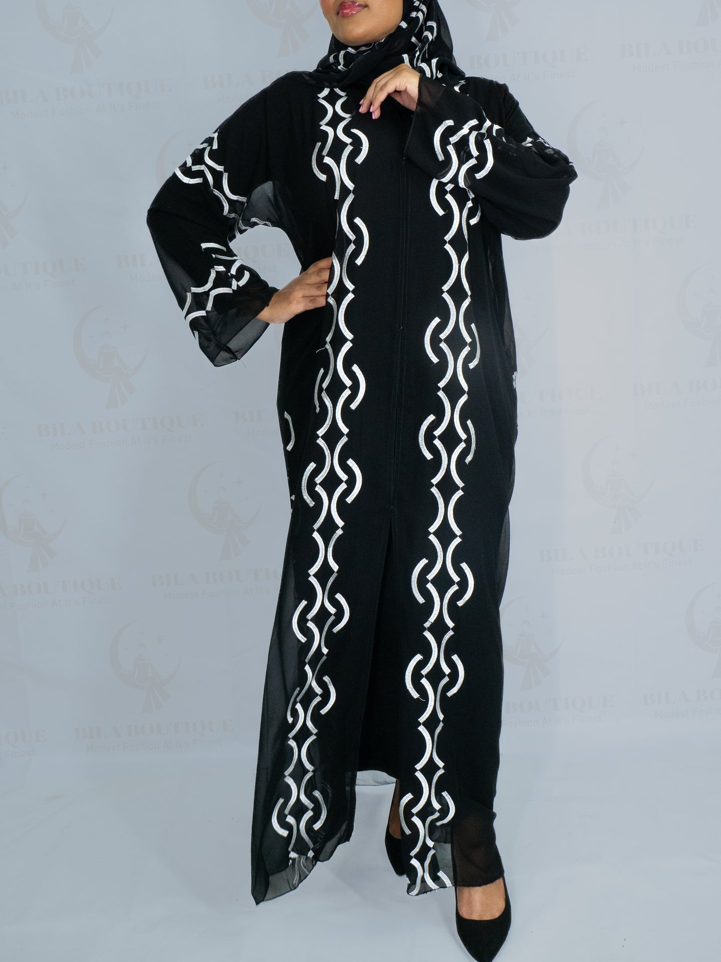 Black Parantheses Abaya