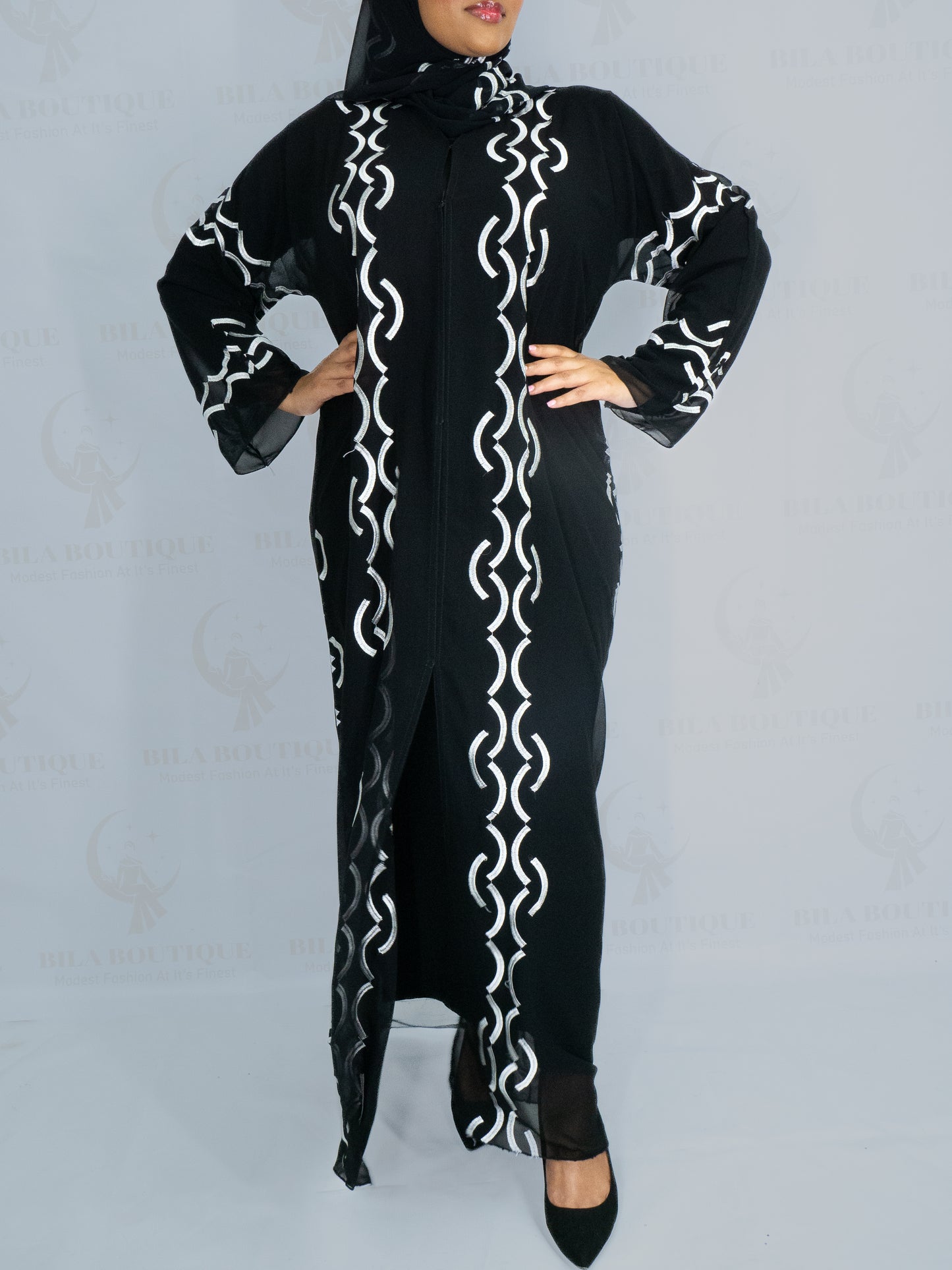 Black Parantheses Abaya