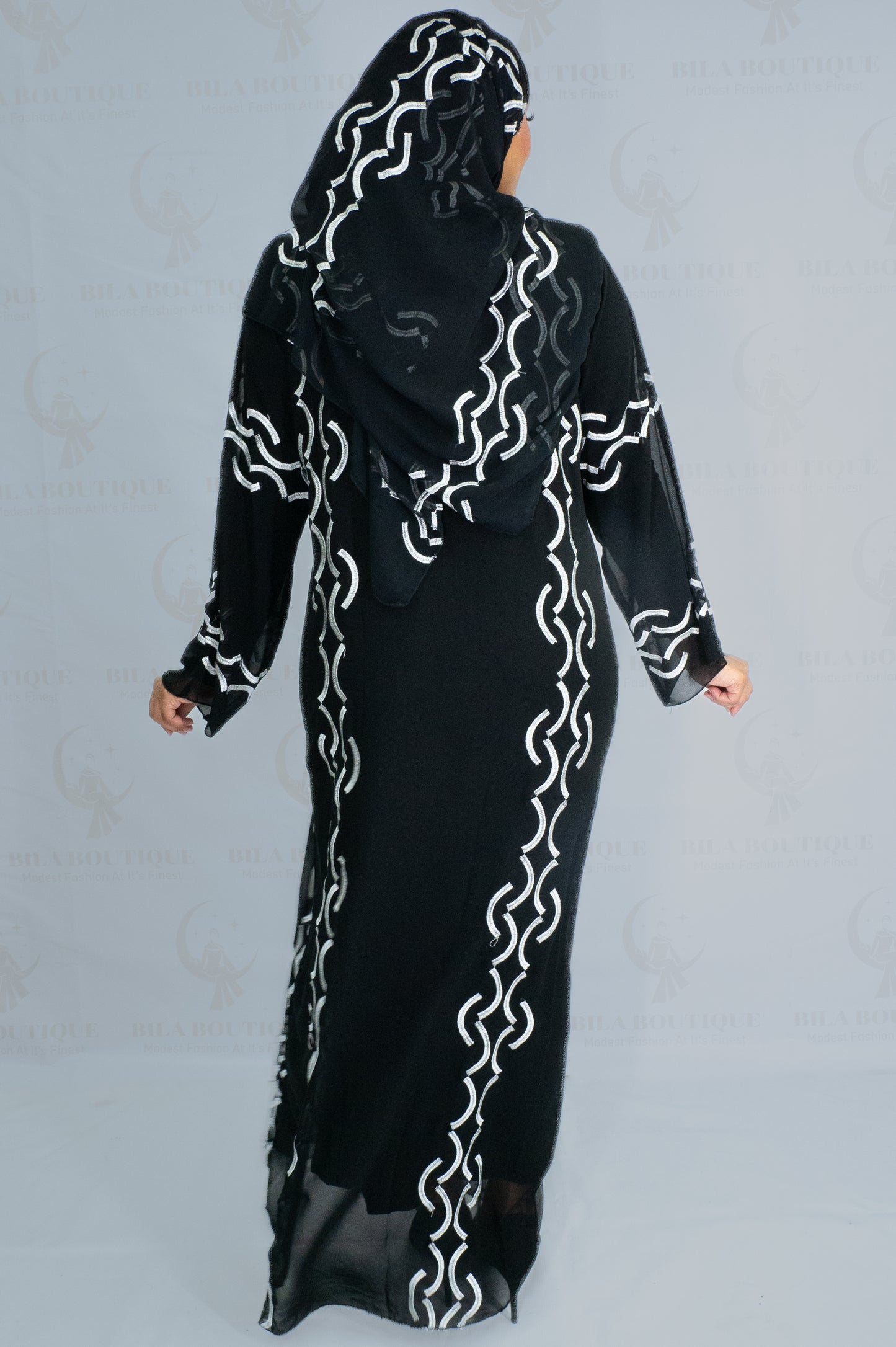 Black Parantheses Abaya