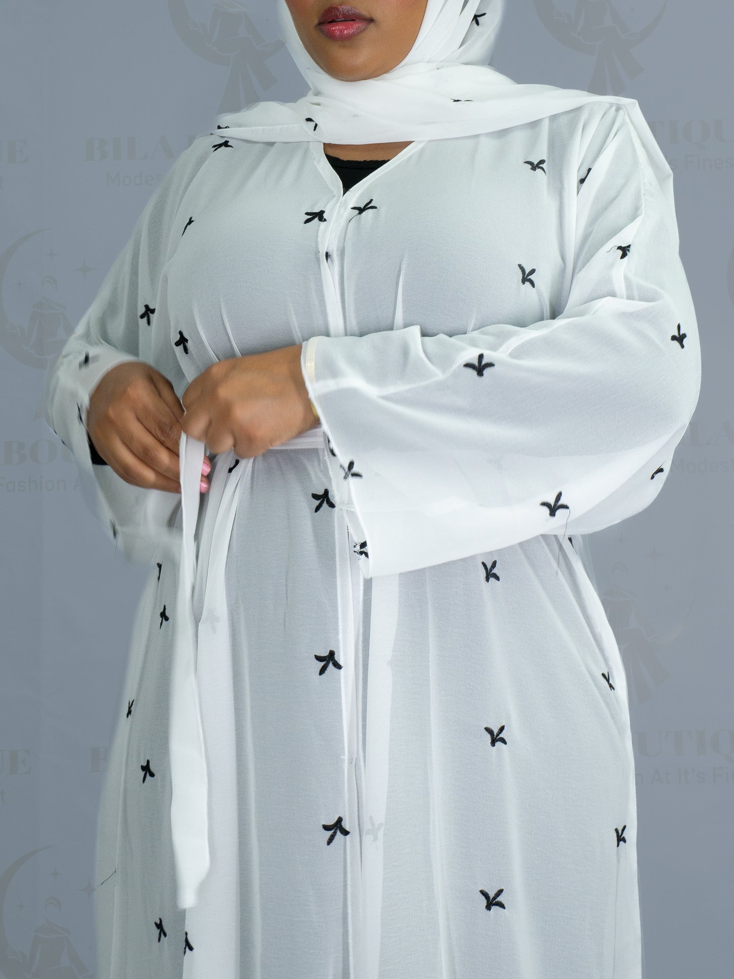 Black Star White Abaya