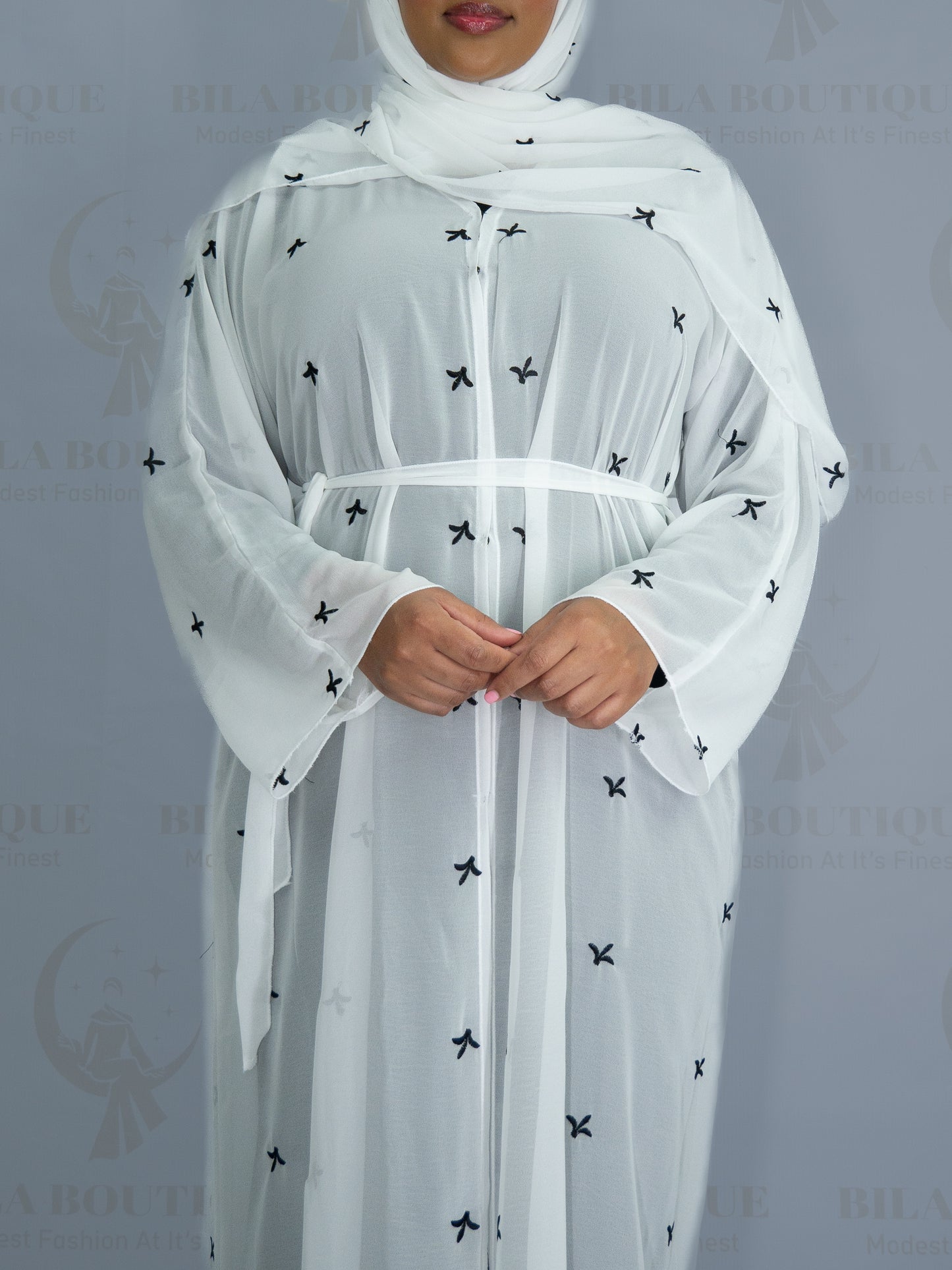 Black Star White Abaya