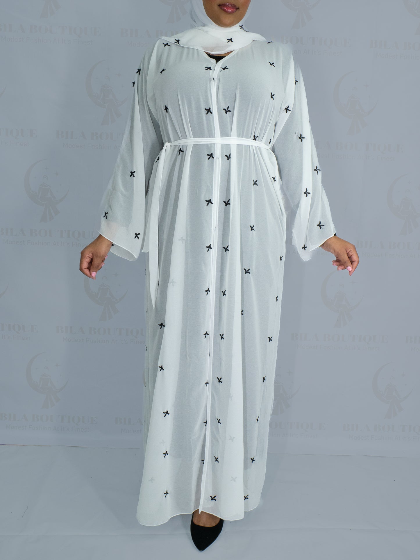 Black Star White Abaya