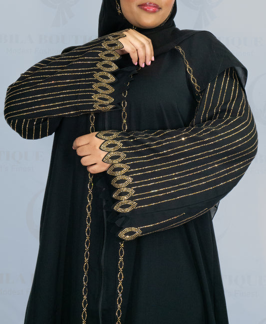 Golden Infinity Zipper Abaya