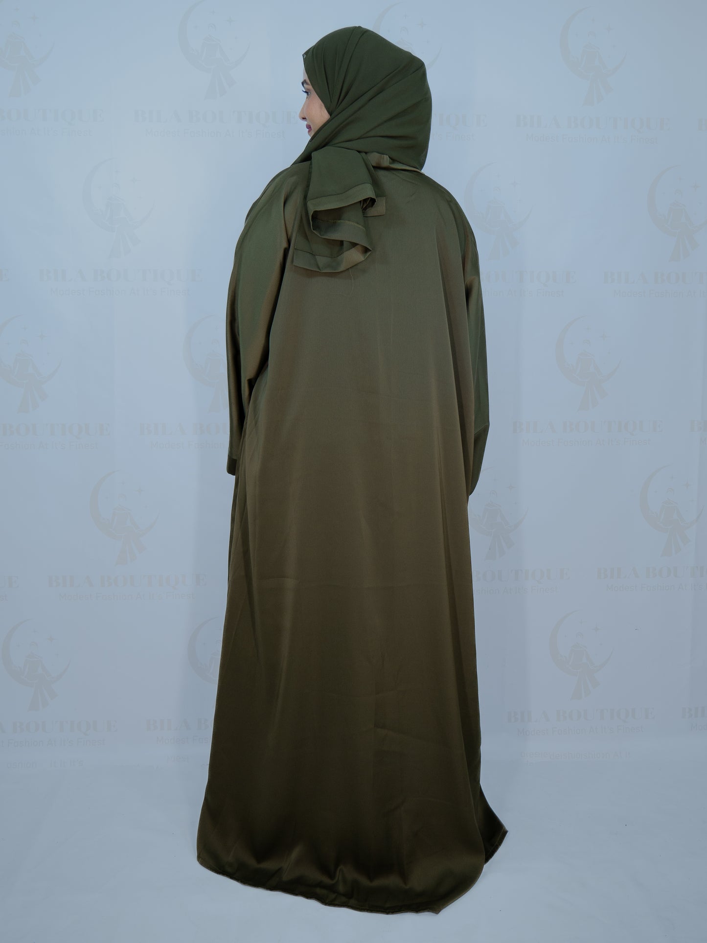 Green Satin Pant Abaya