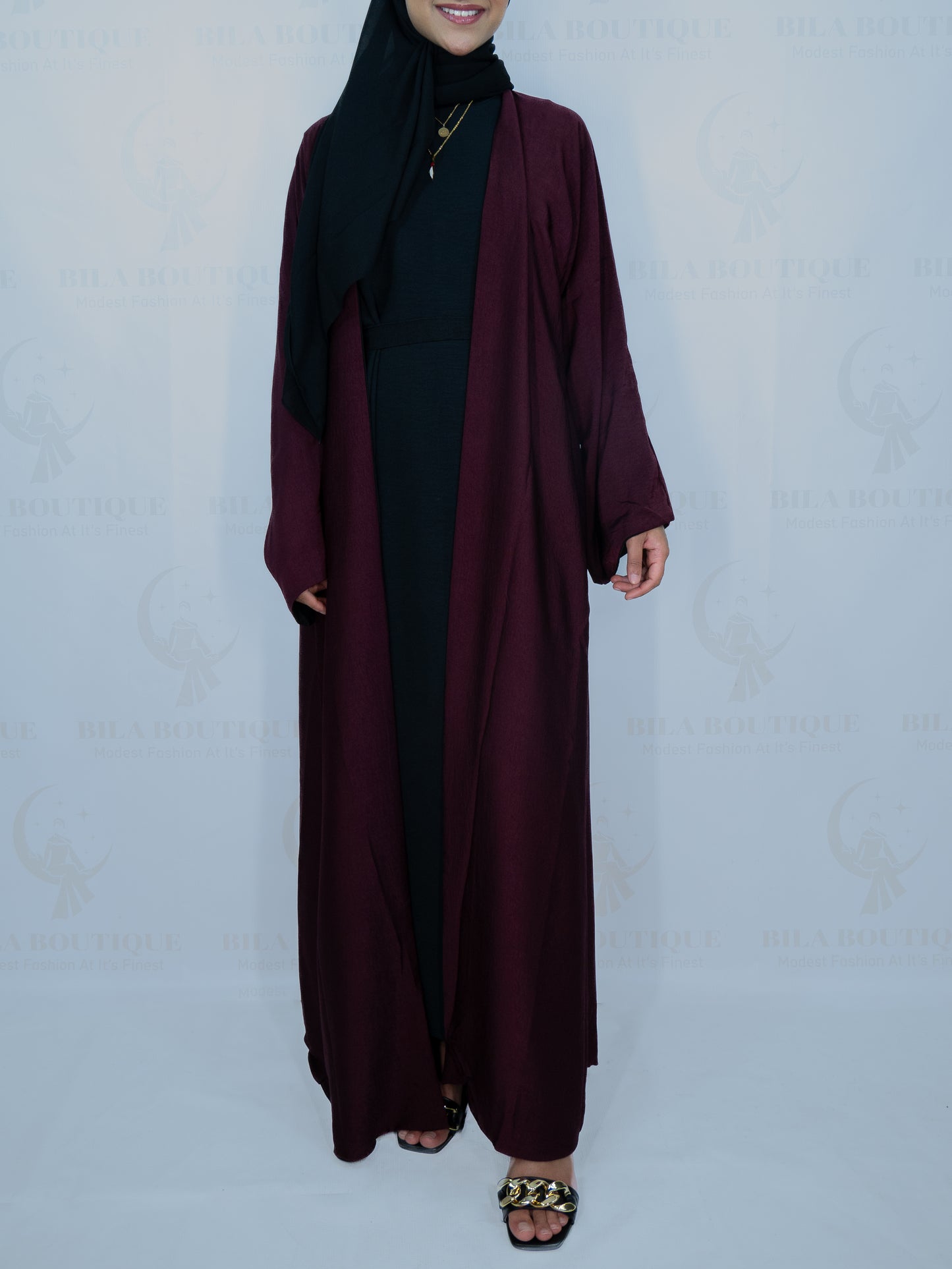 Red/Black Double Sided Abaya