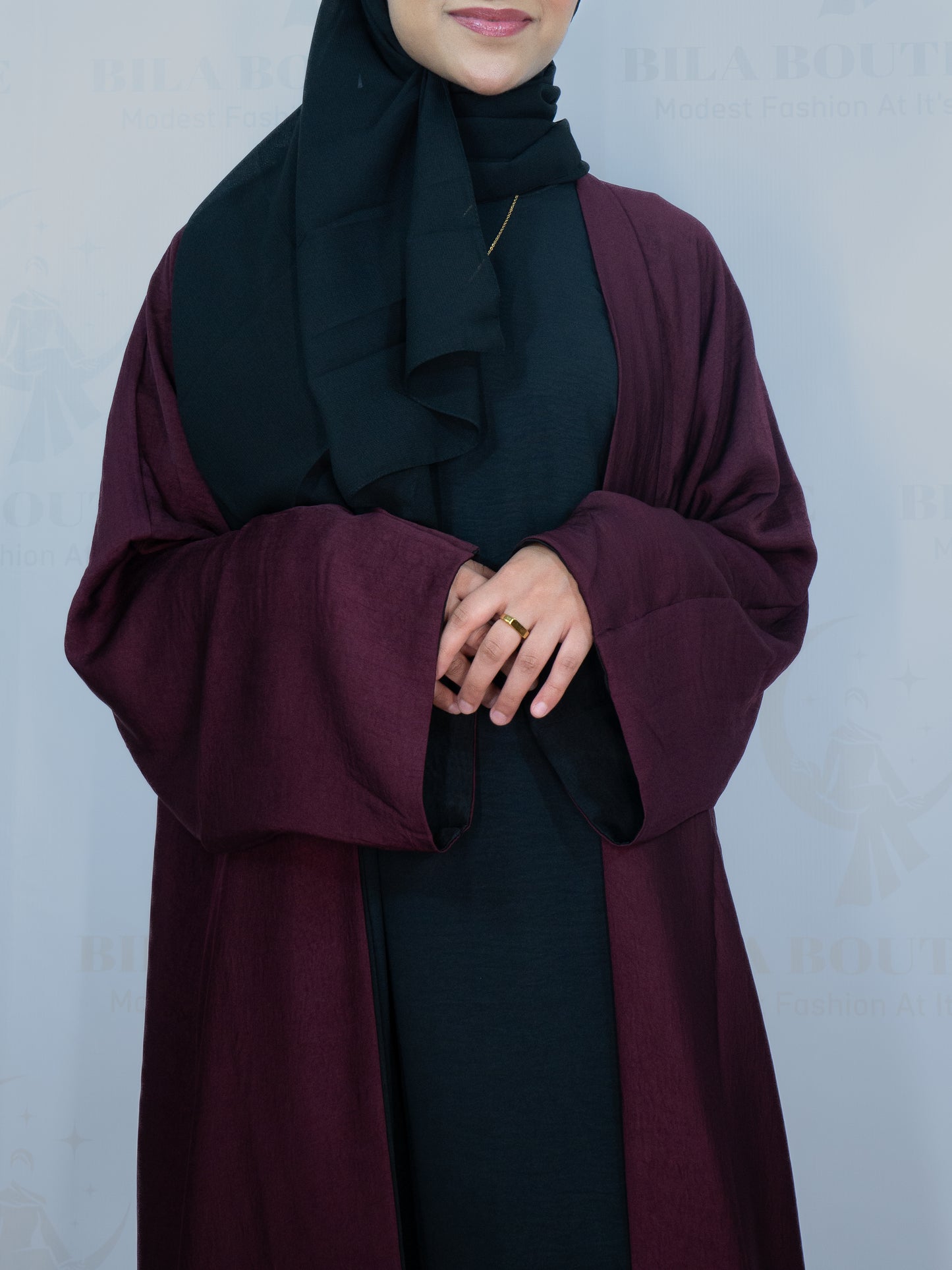 Red/Black Double Sided Abaya