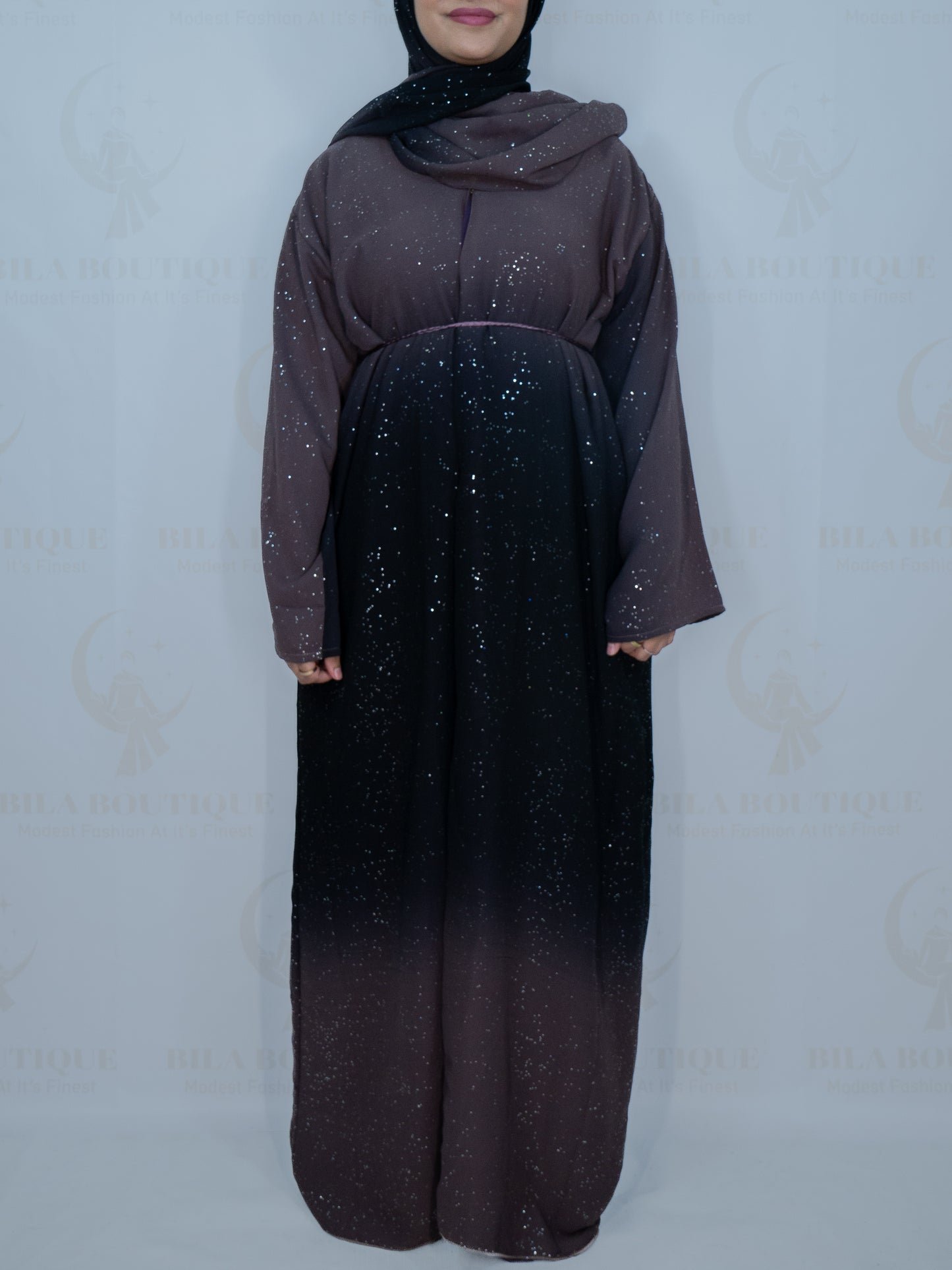 Purple Omber Glitter Abaya