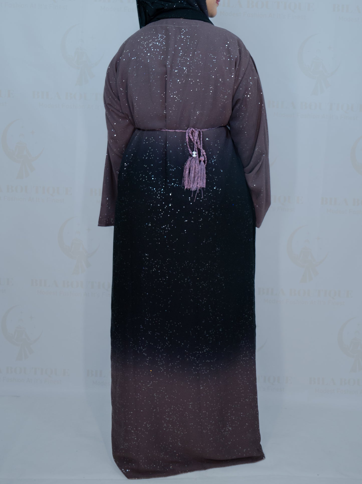 Purple Omber Glitter Abaya