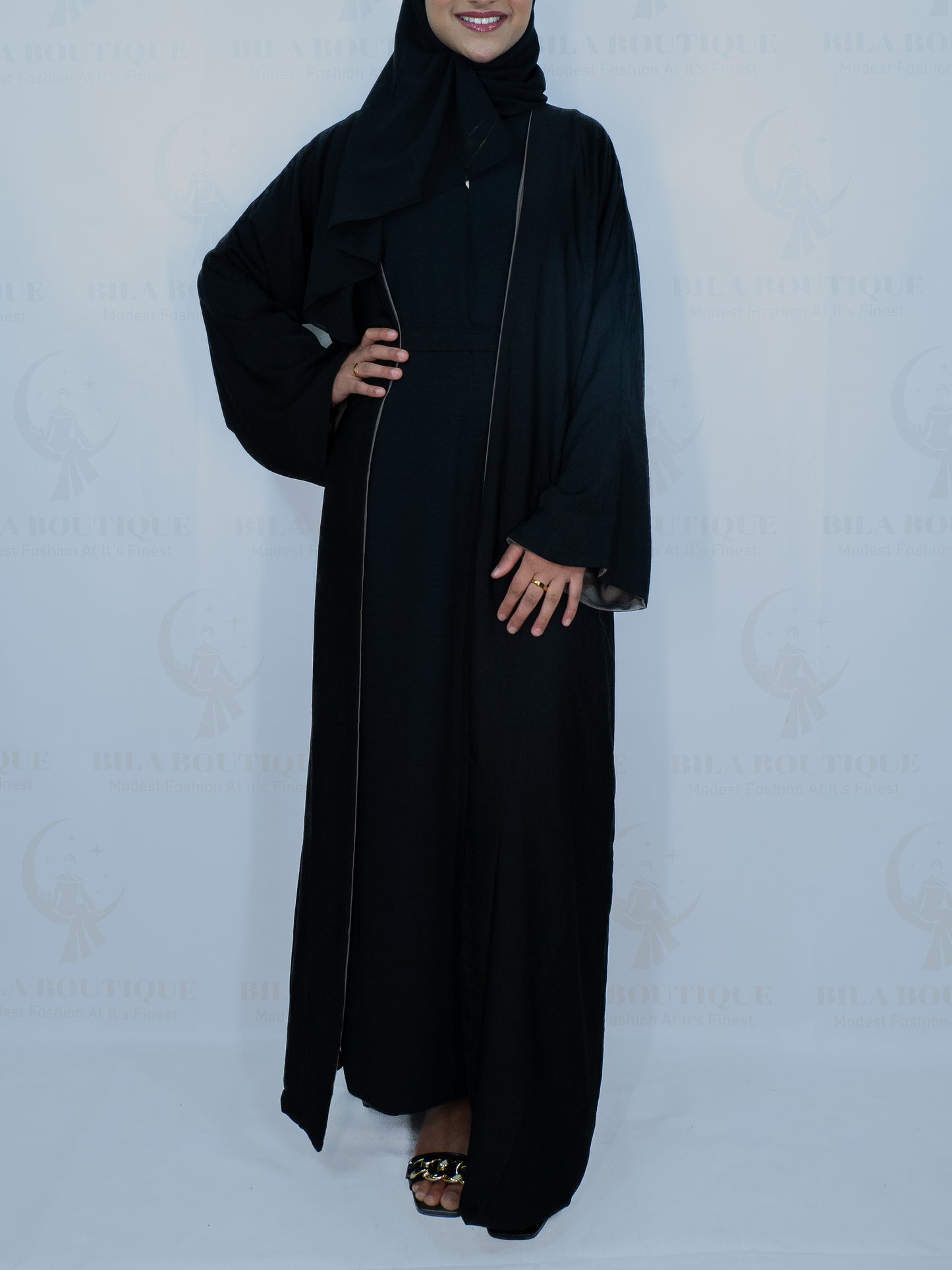 Grey/Black Double Sided Abaya