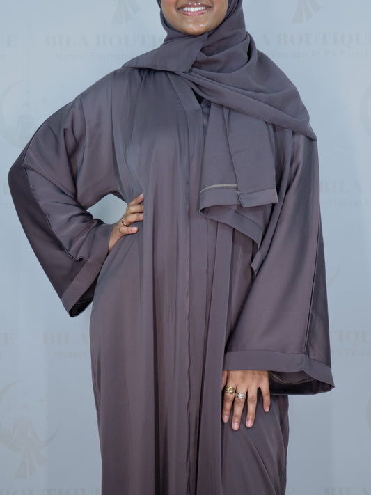 Purple Plain Solid Abaya