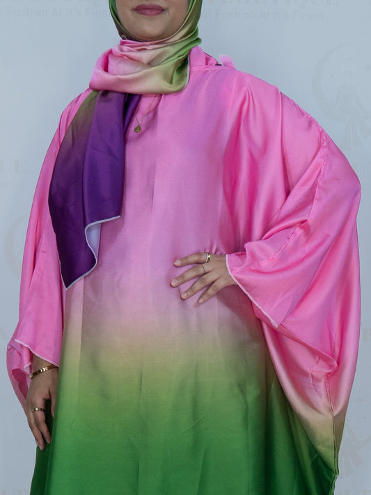 Pink/Green Ombre Abaya